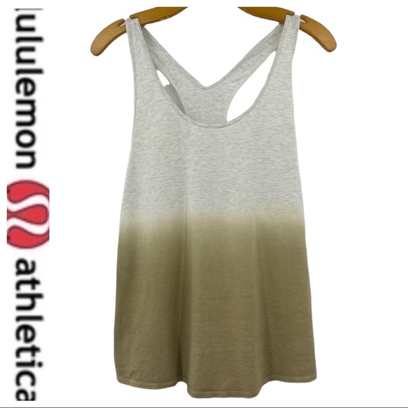 💕SALE💕 Lululemon Om Ombrey Tan White Razorback Tank Top - Picture 3 of 8